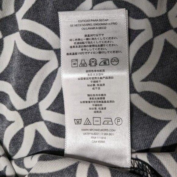 Michael Kors Black/White Geometric Cowl Neck Sleeveless Stretchy Top Women's S - Picture 10 of 10